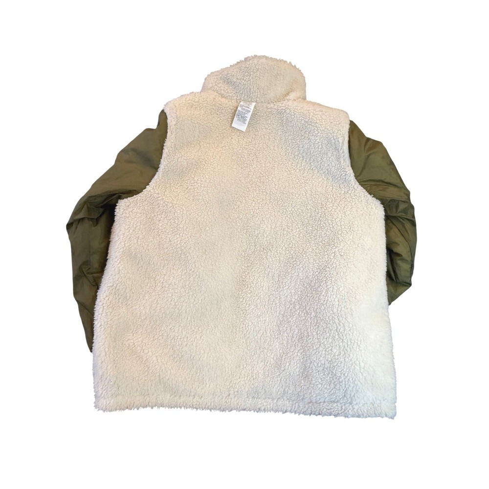 Madewell Women's Reversible Sherpa Puffer Jacket Colorblock Green Size Small - Picture 5 of 13